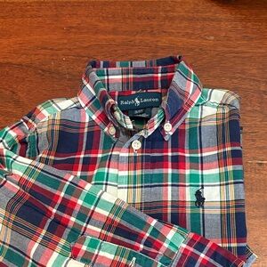 Ralph Lauren Kids Plaid Button Down Shirt - Red, Green, Blue
